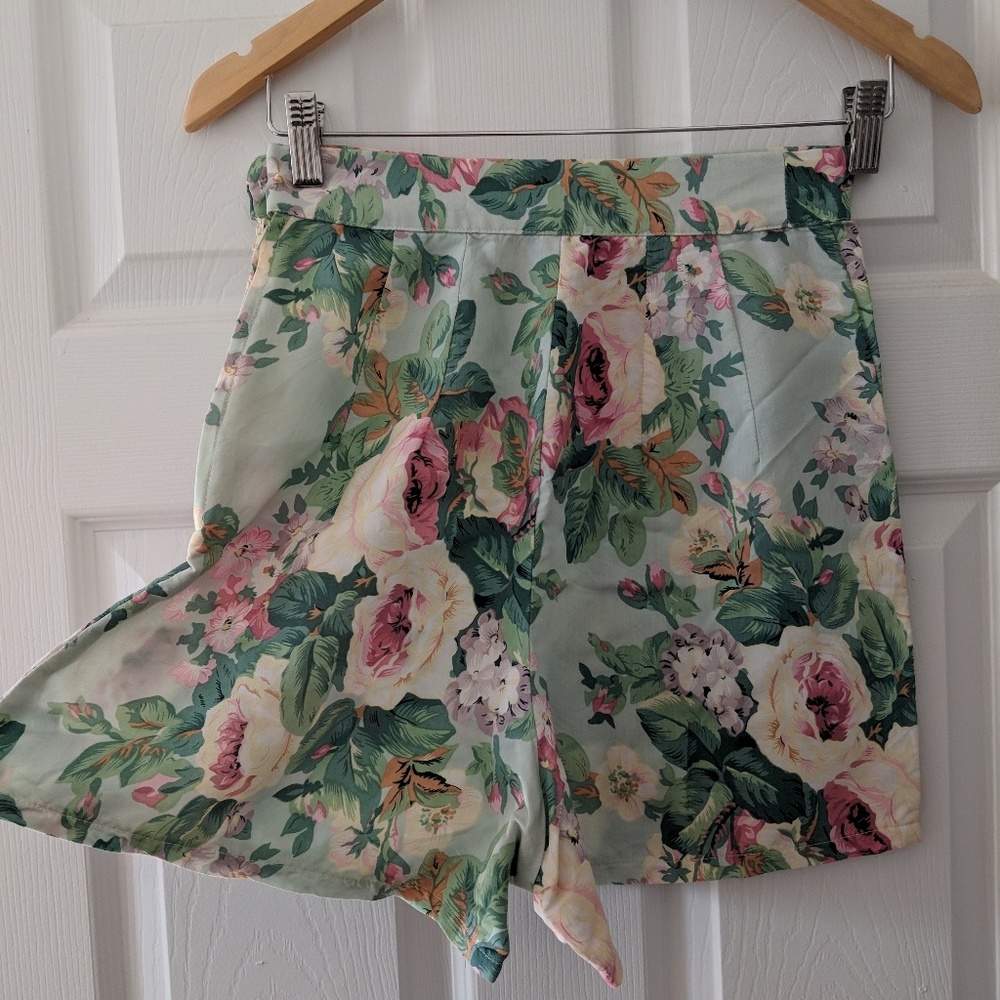 Vintage Floral High Waisted Shorts